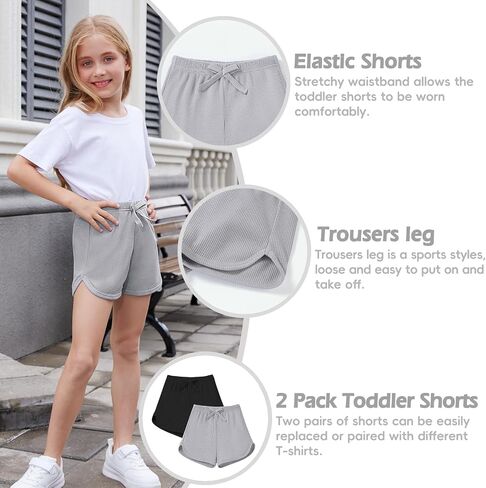 Neutocd Toddler Baby Girls Shorts Little Girls Kids Dolphin Shorts for Athletic Dance Running Summer 2 Pack in Saudi Arabia
