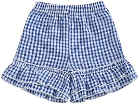 Woshilaocai Toddler Girl Girl Gingharm Shorts Summer Summal Seersucker Seersucker Shuffle Shorts for Baby Pants Bottoms in Kuwait