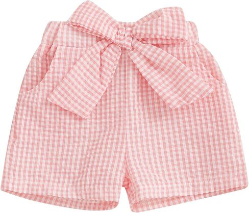 Toddler Baby Girl Shorts Gingham Plaid Shorts Summer Casual Elastic Waist Shorts Pants Bottoms 9M-4T in Saudi Arabia