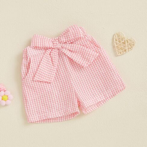 Toddler Baby Girl Shorts Gingham Plaid Shorts Summer Casual Elastic Waist Shorts Pants Bottoms 9M-4T in Saudi Arabia