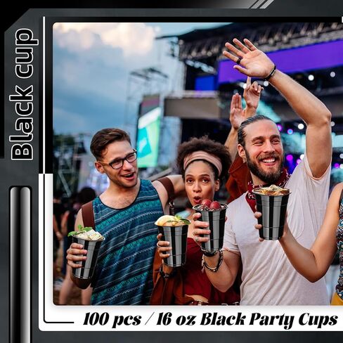 Dualshine 100 عبوة أكواب بلاستيكية برتقالية 16 أونصة، أكواب للاستعمال مرة واحدة للحفلات، أكواب للشرب شديدة التحمل، أكواب التخرج لحفلات الزفاف وأعياد الميلاد ومذاق البيرة والوجبات الخفيفة وعينة تذوق الشواء والنزهة in Kuwait