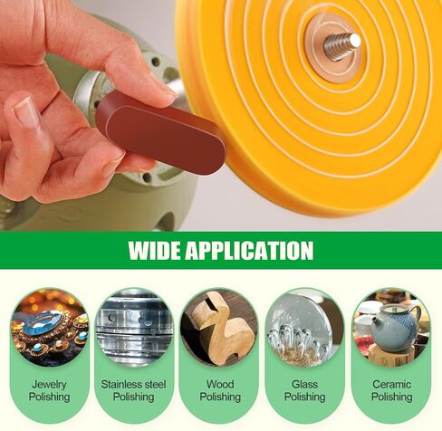 6PCS 8 Inch Polishing Wheels Kit for Bench Grinder, Include 5/8" Arbor Hole White Cotton Polish Wheels(50Ply), Yellow Cotton Wheel(40Ply), Soft Flannel Buffing Wheel(30Ply)& 3 Polishing Compound Set in Kuwait