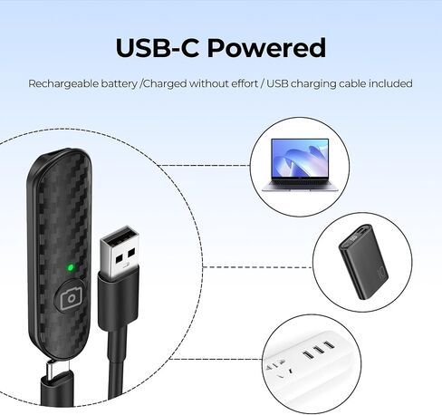 ATUMTEK Bluetooth Remote Shutter, Carbon Fiber Design, Rechargeable Camera Remote Control for iOS & Android Smartphones, Compact and Portable, with Type-C Charging, 10m Remote Range, Bluetooth 5.0 in Saudi Arabia