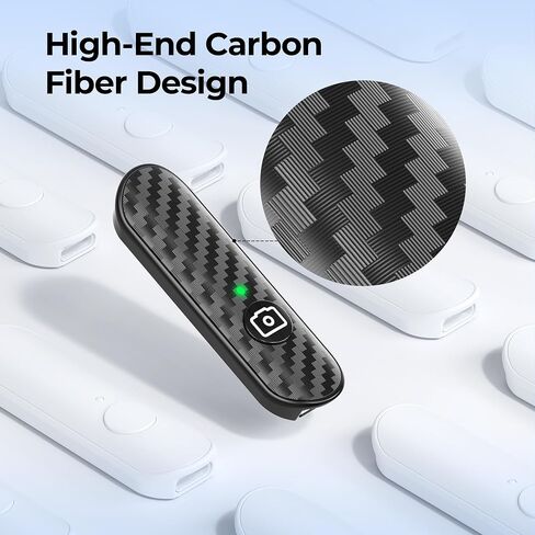 ATUMTEK Bluetooth Remote Shutter, Carbon Fiber Design, Rechargeable Camera Remote Control for iOS & Android Smartphones, Compact and Portable, with Type-C Charging, 10m Remote Range, Bluetooth 5.0 in Saudi Arabia