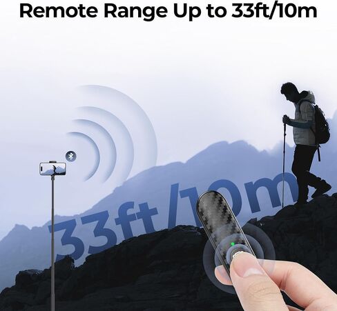 ATUMTEK Bluetooth Remote Shutter, Carbon Fiber Design, Rechargeable Camera Remote Control for iOS & Android Smartphones, Compact and Portable, with Type-C Charging, 10m Remote Range, Bluetooth 5.0 in Saudi Arabia