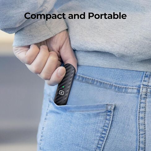 ATUMTEK Bluetooth Remote Shutter, Carbon Fiber Design, Rechargeable Camera Remote Control for iOS & Android Smartphones, Compact and Portable, with Type-C Charging, 10m Remote Range, Bluetooth 5.0 in Saudi Arabia