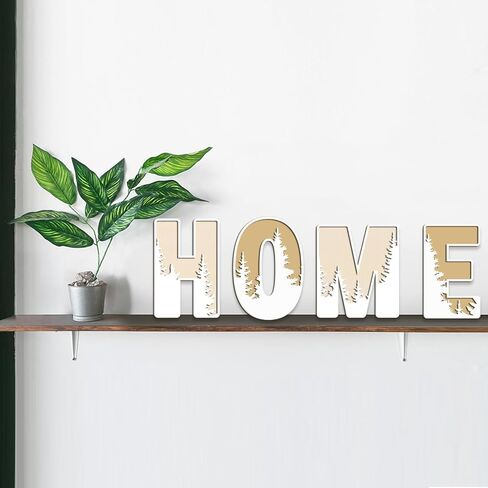 Woodland Layered Wooden Letters 12 Inch, Boho Large Wooden Name Signs for Nursery Big Paintable Wooden Letter L Cutout Wood Forest Letters Alphabet for Wall Decor Baby Name Kids Room Wall Art in Kuwait