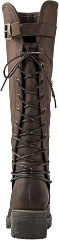 GLOBALWIN Women's Lace Up Back Knee High Fashion Boots in Saudi Arabia