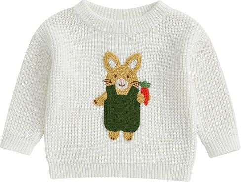 KMBANGI طفل الأطفال المولود طفل رضيع فتاة الفتاة عيد الفصح سترة أرنب كروت متماسكة من النوع الثقيل الأكمام طويلة الأكمام. in Kuwait