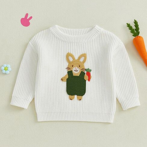 KMBANGI طفل الأطفال المولود طفل رضيع فتاة الفتاة عيد الفصح سترة أرنب كروت متماسكة من النوع الثقيل الأكمام طويلة الأكمام. in Kuwait