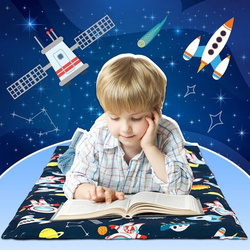 2 Pcs Dinosaurs Nap Mat Cover for Girls Boys Sewn in Flap Design Astronauts Rest Microfiber Mat Cover for Preschool Daycare Kindergarten in Saudi Arabia