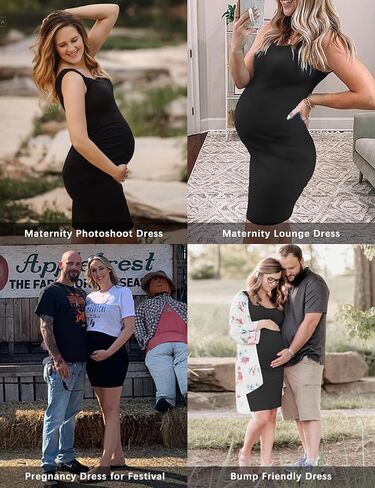 KIM S Women's Maternity Sleeveless Dresses S-XXL, Summer Bodycon Dress for Daily or Baby Shower in Saudi Arabia