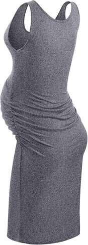 KIM S Women's Maternity Sleeveless Dresses S-XXL, Summer Bodycon Dress for Daily or Baby Shower in Saudi Arabia