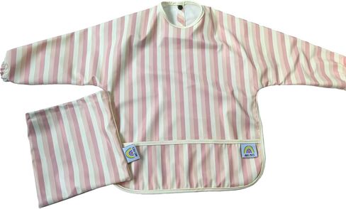 ARI MES Baby Bibs With Sleeves Waterproof Toddler Smock Bib Feeding | Full Coverage Sleeves, Catch All Pocket, Waterproof PU Material, Machine Washable, Ages 6-72 Months, Mess Free Meals in Saudi Arabia