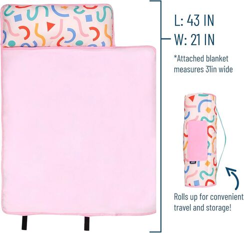 Wildkin Toddler Kids Nap Mat - Soft Microfiber Toddler Sleeping Sale مع وسادة in Kuwait