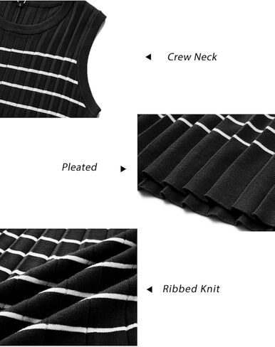 OUGES Women's 2025 Spring Maternity Dress Business Casual Outfits Pleated Sleeveless Crew Neck Ribbed Knit Short Dress in Kuwait