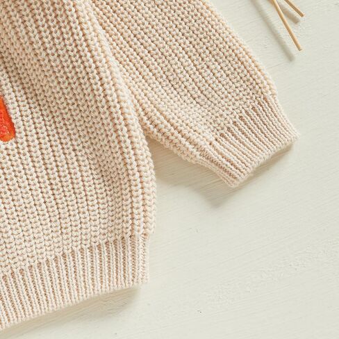 Toddler Girls Easter Sweater Knit Long Sleeve Round Neck Bunny Carrot Embroidery Top Pullover Knitwear in Saudi Arabia