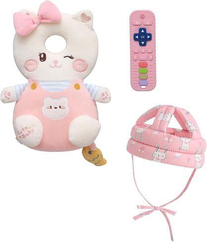 Baby Head Protector Backpack Head Protection Pillow, Baby Helmet for Crawling Walking and Baby Teething Toys 3Pcs Set in Saudi Arabia