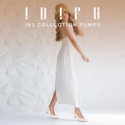 IDIFU IN3 Women's Pumps Kitten Closed Toe Heels Low Pointed Toe Heels Wedding Bridal Office Formal Work Prom Dress Shoes for Women Comfortable Dressy Trendy Cute Pumps Shoes in Kuwait
