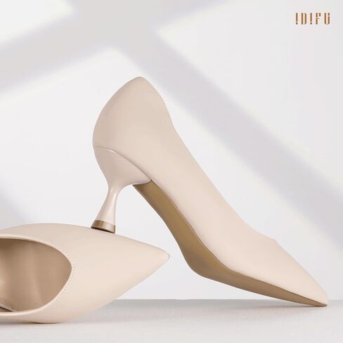 IDIFU IN3 Women's Pumps Kitten Closed Toe Heels Low Pointed Toe Heels Wedding Bridal Office Formal Work Prom Dress Shoes for Women Comfortable Dressy Trendy Cute Pumps Shoes in Kuwait