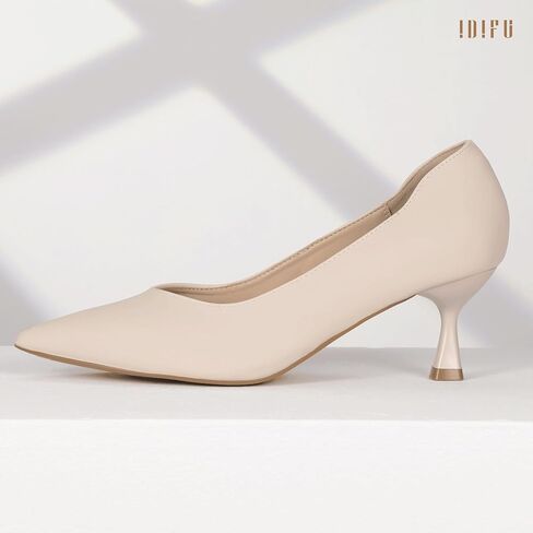 IDIFU IN3 Women's Pumps Kitten Closed Toe Heels Low Pointed Toe Heels Wedding Bridal Office Formal Work Prom Dress Shoes for Women Comfortable Dressy Trendy Cute Pumps Shoes in Kuwait