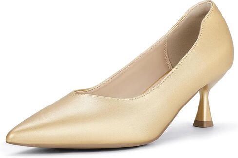 IDIFU IN3 Women's Pumps Kitten Closed Toe Heels Low Pointed Toe Heels Wedding Bridal Office Formal Work Prom Dress Shoes for Women Comfortable Dressy Trendy Cute Pumps Shoes in Kuwait