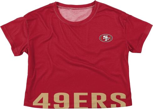 FOCO womens Nfl Team Logo Ladies Fashion Crop Top Shirt, Bottom Line, Medium US in Saudi Arabia
