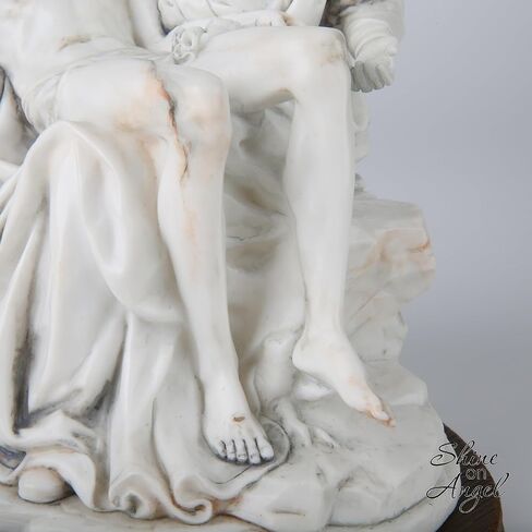 Pieta Statue - Michelangelo’s Pietà Replica Sculpture - Hand Painted Antique White Jesus and Holy Mother Madonna 10 Inch Renaissance Home Decoration Collection in Saudi Arabia