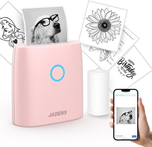 JADENS Sticker Printer with 5Rolls Thermal Paper in Kuwait