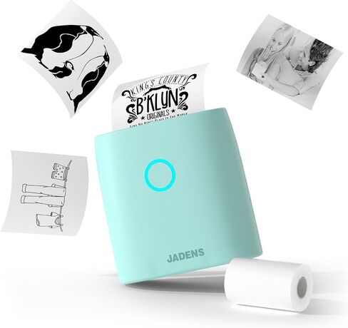 JADENS Sticker Printer, Mini Printer for iPhone, Bluetooth Thermal Sticker Maker Machine, Pocket Inkless Phone Printer for Children's Gift, Study Notes, Learning Assistance, Journal(Green) in Kuwait