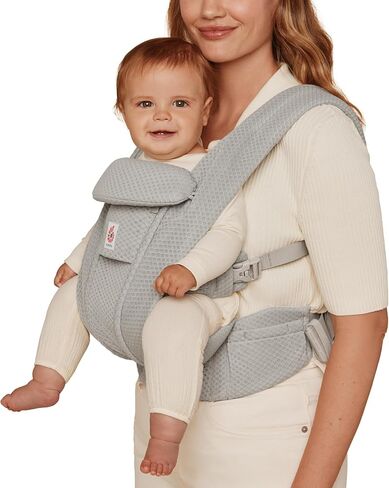 Ergobaby Omni Deluxe All Carry Positions Breathable Mesh Baby Carrier with Enhanced Lumbar Support & Airflow, Newborn to Toddler, (Holds 7-45 lbs), Pearl Grey in Saudi Arabia