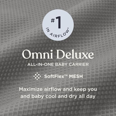 Ergobaby Omni Deluxe All Carry Positions Breathable Mesh Baby Carrier with Enhanced Lumbar Support & Airflow, Newborn to Toddler, (Holds 7-45 lbs), Pearl Grey in Saudi Arabia