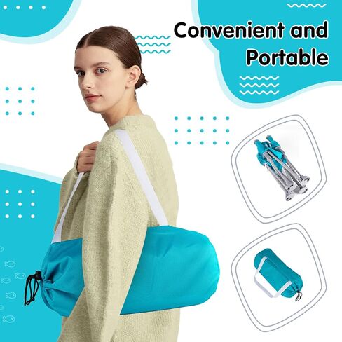 Portable Baby Booster Seat with Tray, Toddler Booster seat for Dining, Camping, Travel, Baby Beach Chair 6 Months to 3 Years Old Indoor Outdoor Use Cyan in Saudi Arabia