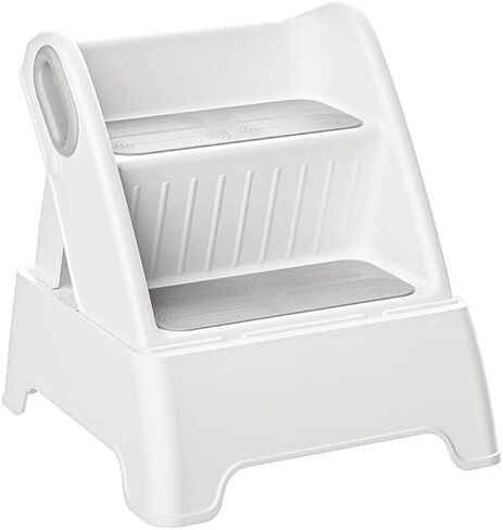 Foldable Two Step Stool for Toddlers,Kids stools for Bathroom,Non-Slip with Handles Kids Step Stool for Bathroom Sink,Toilet Bedroom,Potty Training,Kitchen (Gray) in Kuwait