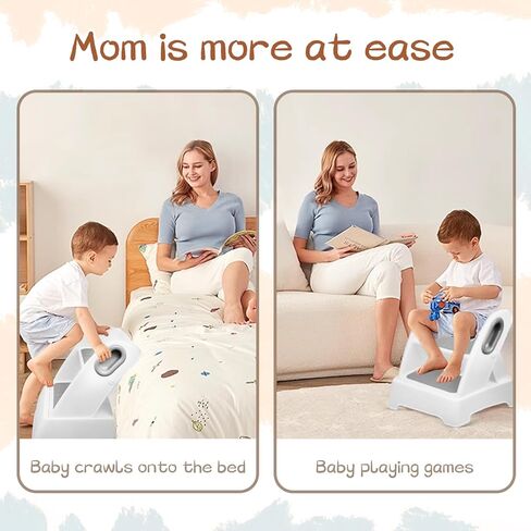 Foldable Two Step Stool for Toddlers,Kids stools for Bathroom,Non-Slip with Handles Kids Step Stool for Bathroom Sink,Toilet Bedroom,Potty Training,Kitchen (Gray) in Kuwait