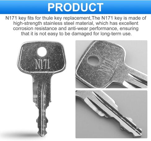 N170 Key for Thule Key Replacement, Fits for Thule Roof Rack Accessories, Car Ski Rack, Crossbars Key Etc(2PCS) in Saudi Arabia