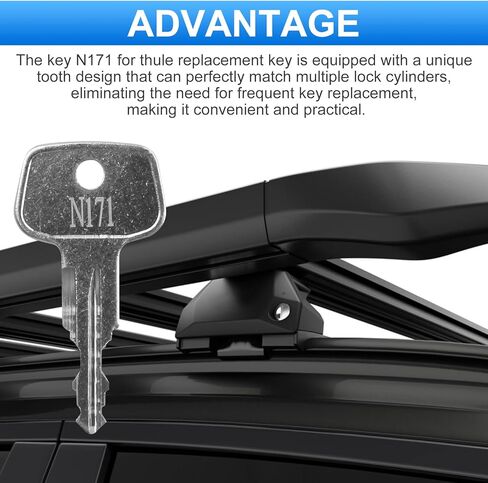 N170 Key for Thule Key Replacement, Fits for Thule Roof Rack Accessories, Car Ski Rack, Crossbars Key Etc(2PCS) in Saudi Arabia