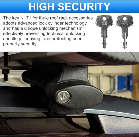 N170 Key for Thule Key Replacement, Fits for Thule Roof Rack Accessories, Car Ski Rack, Crossbars Key Etc(2PCS) in Saudi Arabia