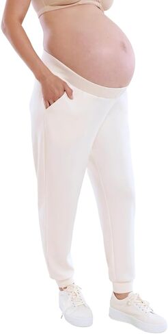 Motherhood Maternity Women's Scuba Underbelly Pregnancy Pocket Jogger Sweatpant in Kuwait