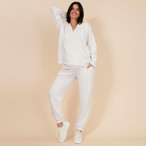 Motherhood Maternity Women's Scuba Underbelly Pregnancy Pocket Jogger Sweatpant in Kuwait