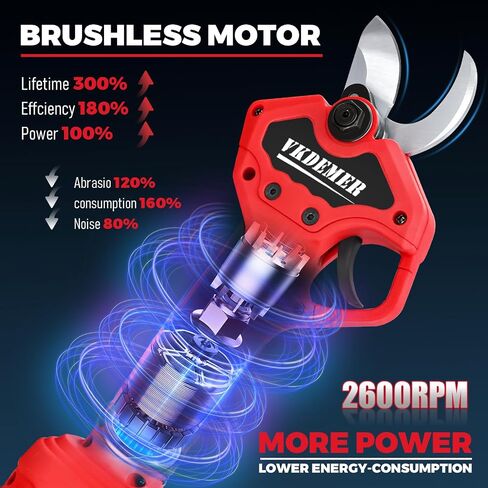 مقصات تقليم كهربائية مع عمود تمديد مرتفع 6 أقدام و 2 في 1-in-1cordless مع محرك بدون فرش ، قطره 1.2 بوصة ، تقليص قطب يعمل بالبطارية مع بطارية 2.0AH 2PCS (شفرتين محددتين) in Kuwait