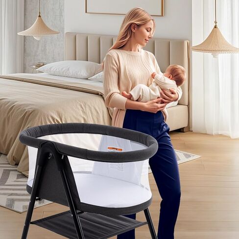 BABSINETS BASSINETS ، 3 in1 Baby Crib ، متينة ، محمولة وسهلة التجميع ، شبكة البعوض والحقيبة المحمولة. (لون القرنفل) in Kuwait