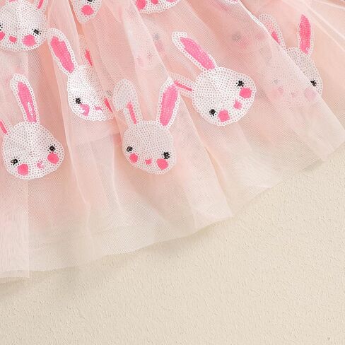 Kayotuas Toddler Baby Girl Easter Watter Thouse لطيف أرنب التطريز قصير الأكمام Tshirt Tulle Tulle Skirt مجموعة ملابس عيد الفصح للرضع in Kuwait