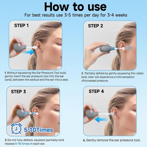 Ear Pressure Tool, Ear Pressure Relief Suction Device, Migraine and Headache Relief Inner Ear Balance, Airplane Ear Pressure Relief,Reduce Pain, Stress, Tension via Inner Ear Pressure - Black in Saudi Arabia