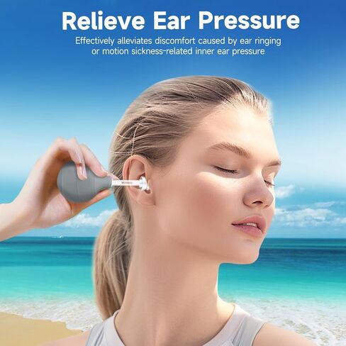Ear Pressure Tool, Ear Pressure Relief Suction Device, Migraine and Headache Relief Inner Ear Balance, Airplane Ear Pressure Relief,Reduce Pain, Stress, Tension via Inner Ear Pressure - Black in Saudi Arabia