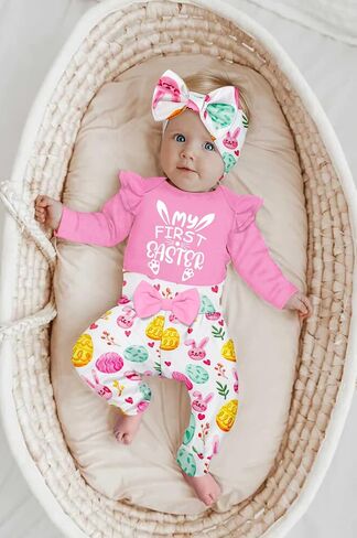 Easter Outfit Baby Girl My First Easter Baby Girl Outfit Ruffle Easter Outfits for Baby Girls Infant Bunny Egg in Saudi Arabia