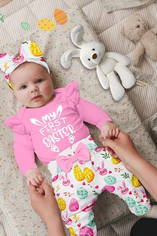 Easter Outfit Baby Girl My First Easter Baby Girl Outfit Ruffle Easter Outfits for Baby Girls Infant Bunny Egg in Saudi Arabia
