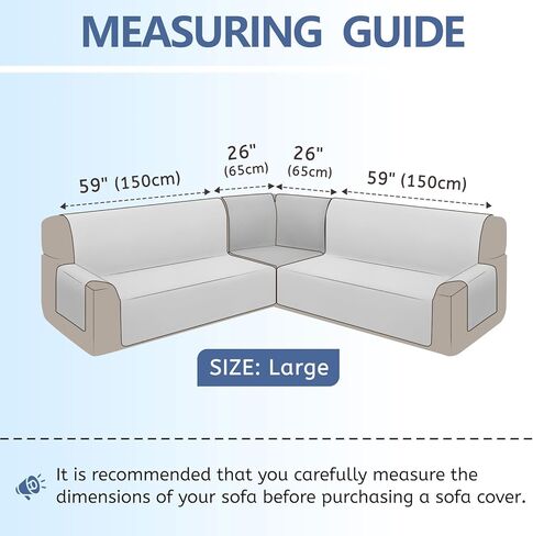Arfntevss Sectional Sofa Cover Corner Sectional Couch Cover L Shaped Reversible Washable Sofa Slipcover for Dog Quilted U Shape Couch Cover 4 Pcs Non Slip Furniture Protector (Silver Grey, XX-Large) in Kuwait