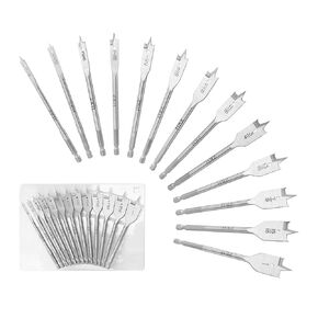 ZKH Spade Bit Set, 13 Piece Spade Drill Bit Set, Paddle Bits Sets for Wood,High Carbon Steel Material with Quick Change Shank