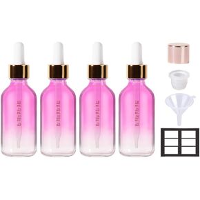 2 Pcs, 2 ounce Dropper Bottle, Glass Bottle, Small Glass Bottles with Lids Clear Glass Jars